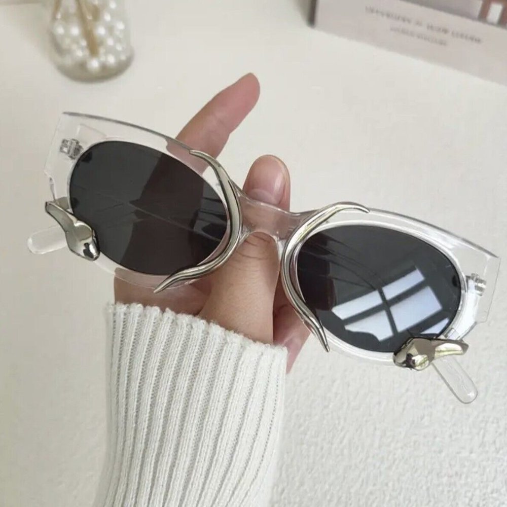 Luxury Cat Eye Sunglasses Women Brand Designer Fashion Small Frame Sun Glasses - Picture 2 of 9